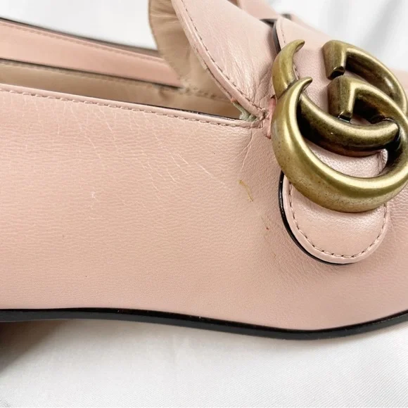 Gucci Marmont GG Double G Logo Loafers Pink EU 36.5 Leather - Picture 11 of 11